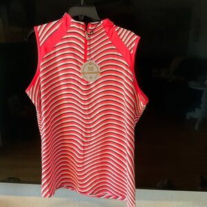 Orange and white striped GOLF top